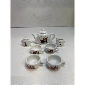 Schilling Child's Madeline Ceramic Tea Party Eiffel Tower lot Of 7